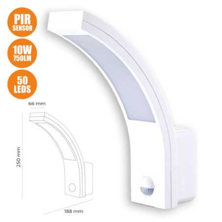APLIQUE EXTERIOR C SENSOR 10W 750LM BRANCO