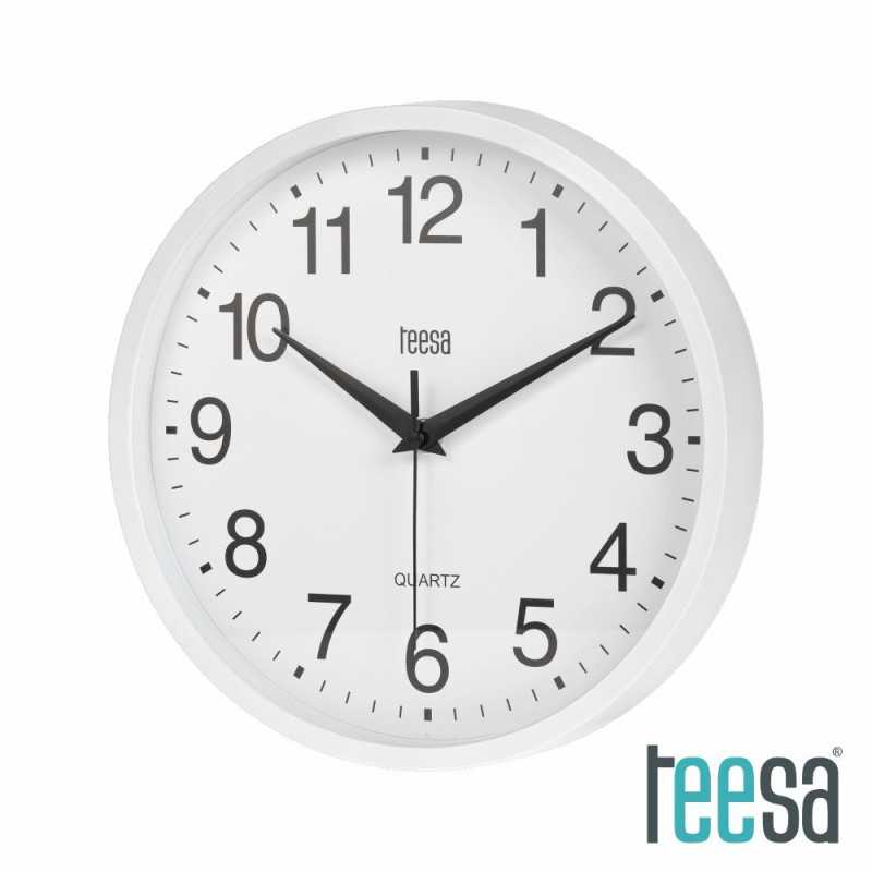 RELÓGIO DE PAREDE REDONDO BRANCO 25CM TEESA