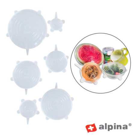 CONJUNTO 6 TAMPAS DE SILICONE ALPINA