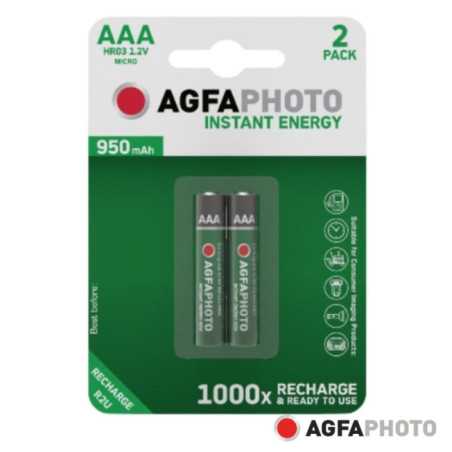 PILHA RECARREGÁVEL AAA 12V 950MAH 2X BLISTER AGFAPHOTO