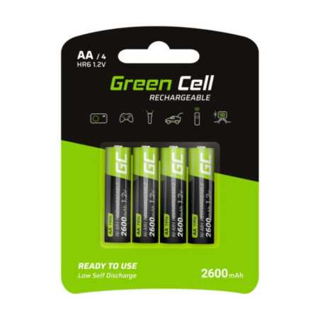 PILHA RECARREGÁVEL AA 12V 2600MA 4X BLISTER GREEN CELL