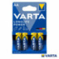 PILHA ALCALINA AA 15V 4X LONGLIFE POWER VARTA