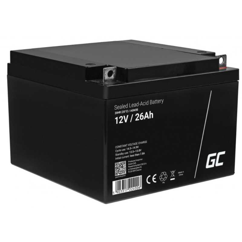 BATERIA CHUMBO GEL AGM 12V 26A GREEN CELL