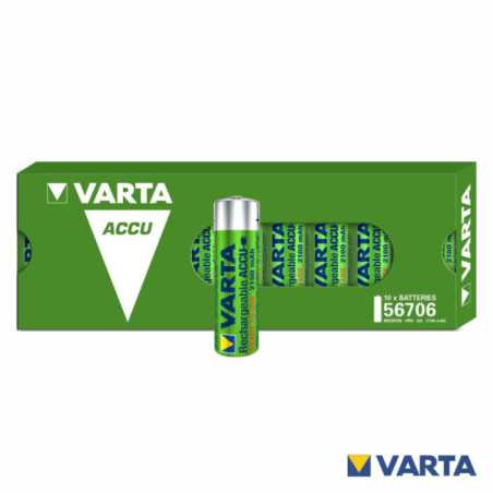 PILHA RECARREGÁVEL AA 12V 2100MA 10X READY2USE VARTA