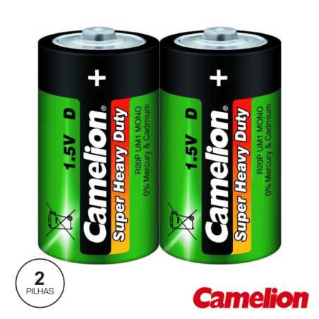 PILHA ZINCOCARVÃO LR20D 15V 2X CAMELION