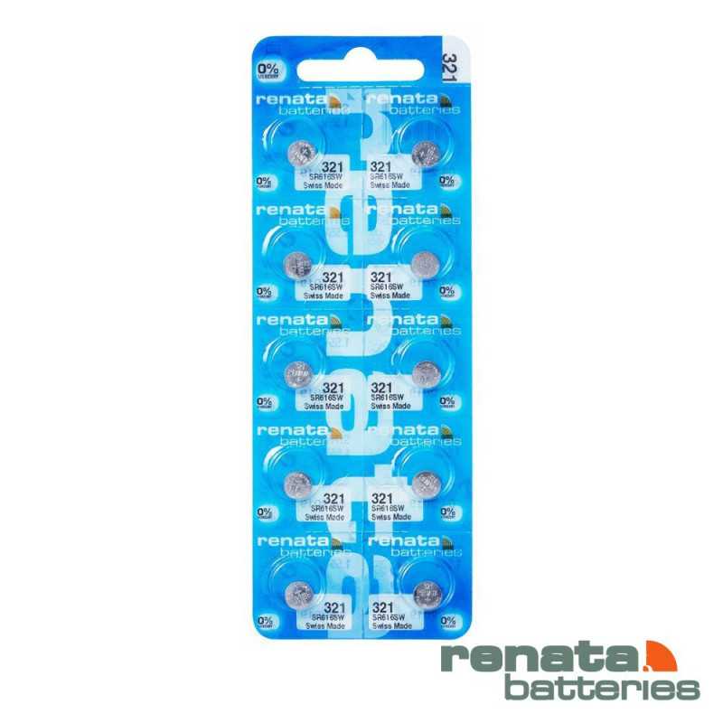 PILHA ALCALINA BOTÃO 321SR616SW 15V AG2O 10X RENATA