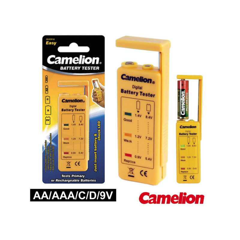 TESTADOR DE BATERIAS UNIVERSAL AAAAACD9V CAMELION