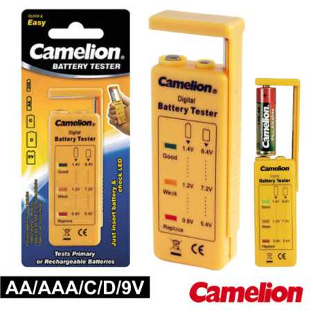 TESTADOR DE BATERIAS UNIVERSAL AAAAACD9V CAMELION