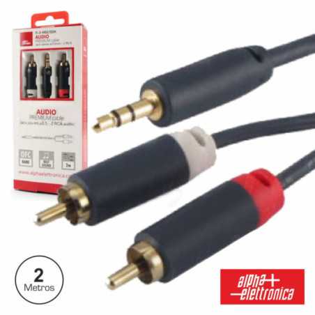 CABO JACK 35MM MACHO ST 2RCA MACHO PREMIUM 2M BLISTER