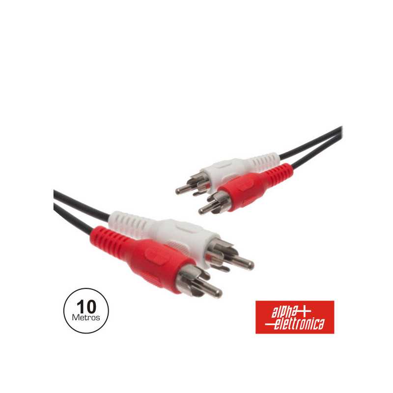 CABO 2RCA MACHO 2RCA MACHO PVC 10M