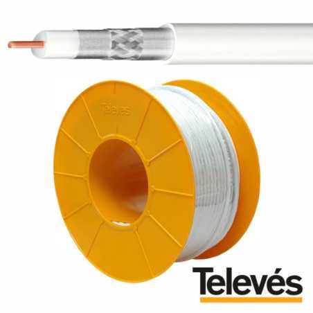 CABO COAXIAL 75 OHM 65MM COBRE BRANCO TELEVÉS