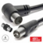 CABO COAXIAL MACHOFÊMEA PRETO 5M ANGULAR 90