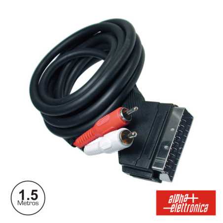 CABO SCART MACHO VÍDEO 2 RCA MACHO 15M