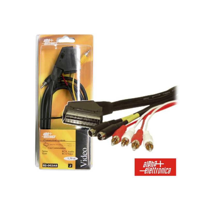 CABO SCART MACHO 2SVHS4RCA ÁUDIO MACHO 15M BLISTER