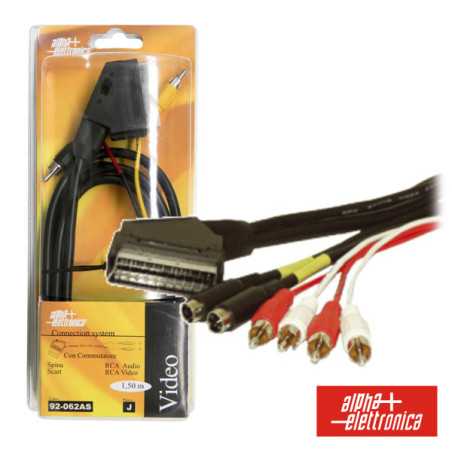 CABO SCART MACHO 2SVHS4RCA ÁUDIO MACHO 15M BLISTER