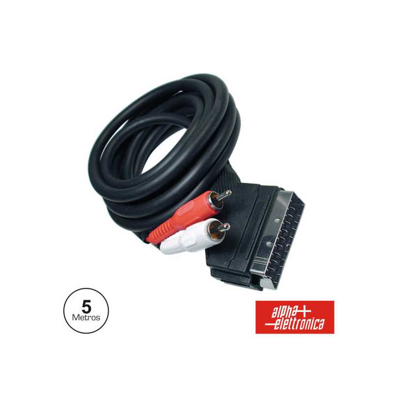 CABO SCART MACHO VÍDEO 2 RCA MACHO 5M