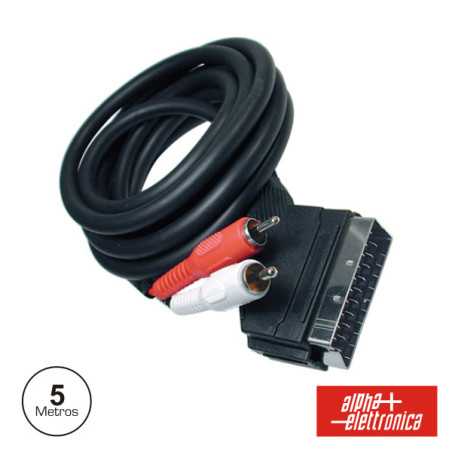 CABO SCART MACHO VÍDEO 2 RCA MACHO 5M