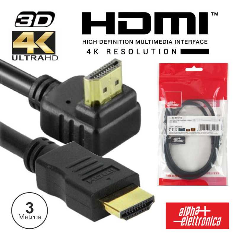 CABO HDMI DOURADO MACHO MACHO 20 4K PRETO 3M 90