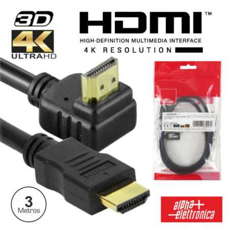 CABO HDMI DOURADO MACHO MACHO 20 4K PRETO 3M 90