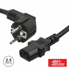 CABO ALIMENTAÇÃO SCHUKO MACHO 3P IEC C13 FÊMEA 25M PRETO