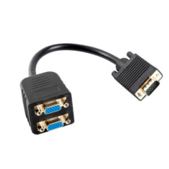 CABO VGA VGA MACHO 2X VGA FÊMEA 02 M PRETO NEDIS