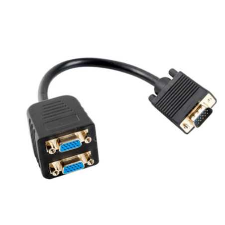 CABO VGA VGA MACHO 2X VGA FÊMEA 02 M PRETO NEDIS