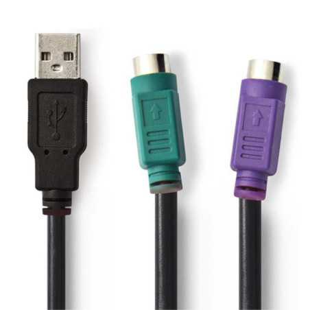 CABO ADAPTADOR USBA MACHO 2X DIN 8P FÊMEA 03M PRETO