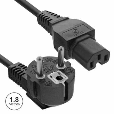 CABO ALIMENTAÇÃO SCHUKO MACHO 3P IEC C15 FÊMEA 18M PRETO