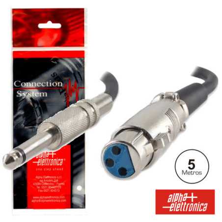 CABO XLR 3P FÊMEA JACK 635 MACHO 5M MN POLYBAG