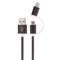 CABO USBA 20 MACHO USBC LIGHTNING 1M 2A PRETO