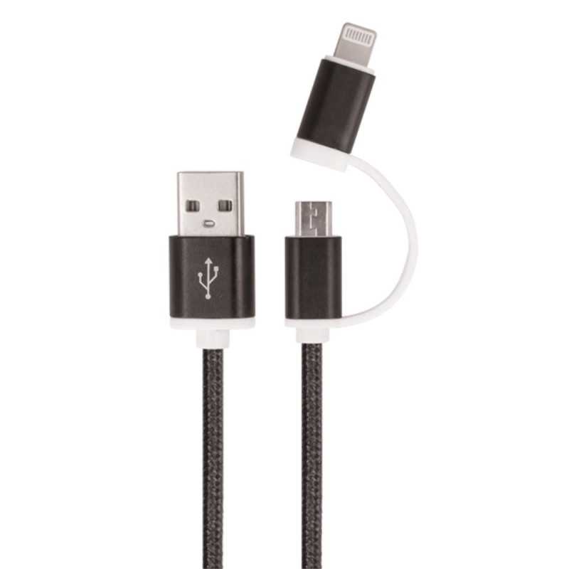 CABO USBA 20 MACHO USBC LIGHTNING 1M 2A PRETO