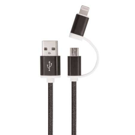 CABO USBA 20 MACHO USBC LIGHTNING 1M 2A PRETO