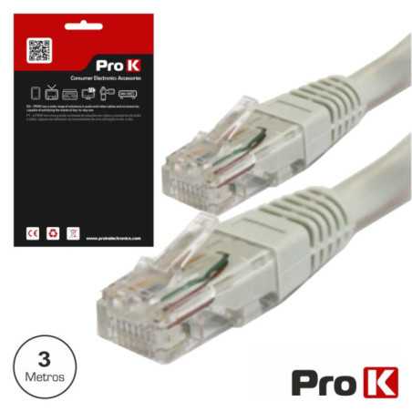 CABO UTP CAT5E CINZA 3M PROK