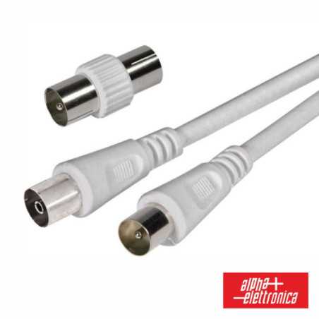 CABO COAXIAL MACHOFÊMEA ADAPTADOR BRANCO 2M ALPHA