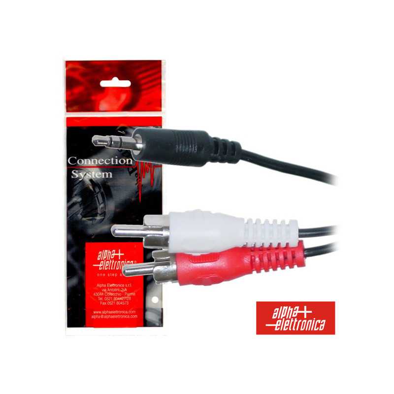CABO JACK 35MM MACHO ST 2RCA MACHO 3M POLYBAG