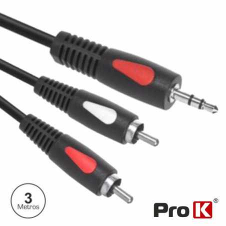 CABO JACK 35MM MACHO ST 2RCA MACHO 3M PROK