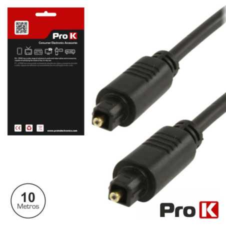 CABO FIBRA ÓPTICA TOSLINKTOSLINK 10M PRETO PROK