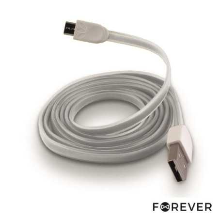 CABO FLAT USBA 20 MACHO MICRO USBB BRANCO 1M FOREVER