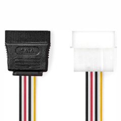 CABO DE ALIMENTAÇÃO MOLEX 4P MACHO SATA 15P FÊMEA