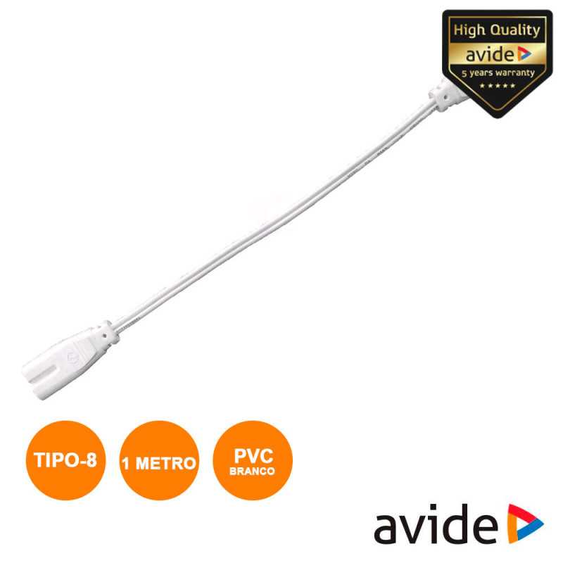 EXTENSÃO TIPO 8 IEC C7 MACHO MACHO BRANCO AVIDE