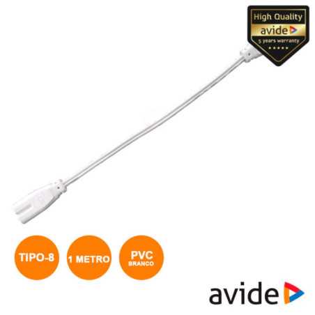 EXTENSÃO TIPO 8 IEC C7 MACHO MACHO BRANCO AVIDE