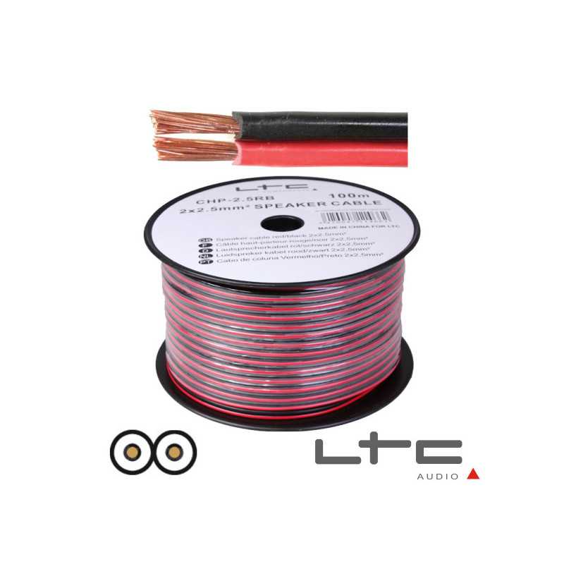 CABO COLUNA 2X250MM PRETOVERMELHO 100M LTC