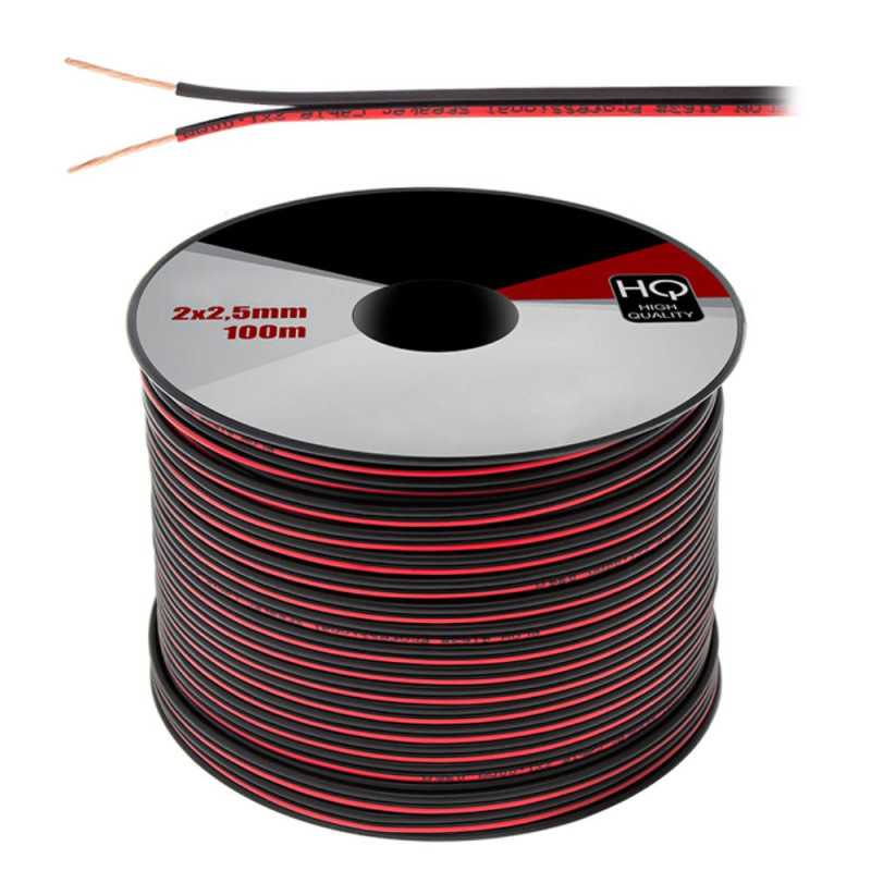 CABO COLUNA 2X250MM PRETOVERMELHO 100M