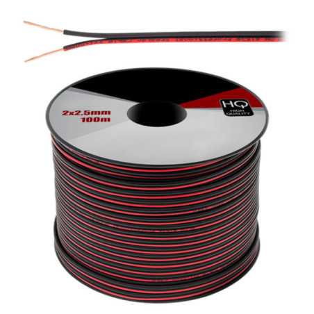 CABO COLUNA 2X250MM PRETOVERMELHO 100M