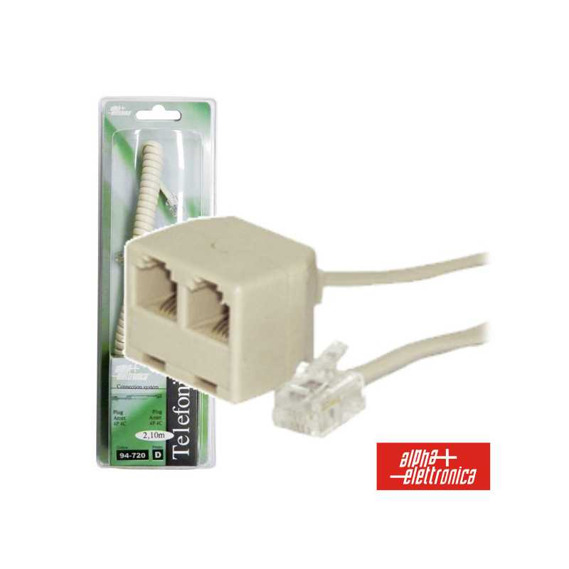 CABO TELEFONE 6P4C MACHO 2FÊMEA CREME 21M BLISTER