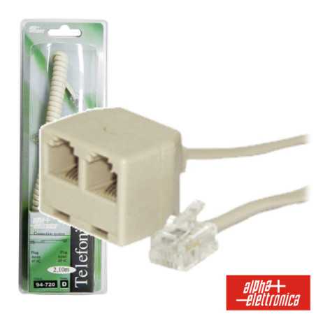 CABO TELEFONE 6P4C MACHO 2FÊMEA CREME 21M BLISTER