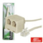 CABO TELEFONE 6P4C MACHO 2FÊMEA CREME 21M BLISTER