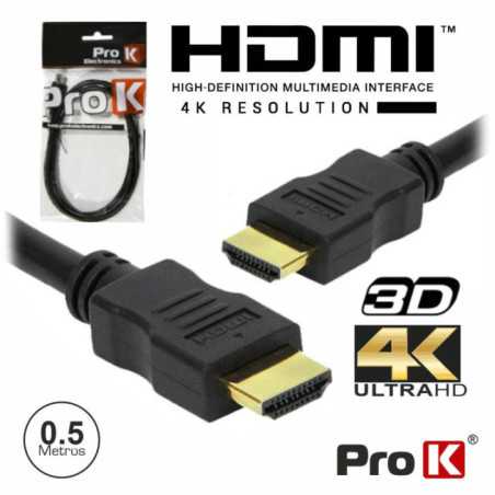 CABO HDMI DOURADO MACHO MACHO 20 4K PRETO 05M PROK
