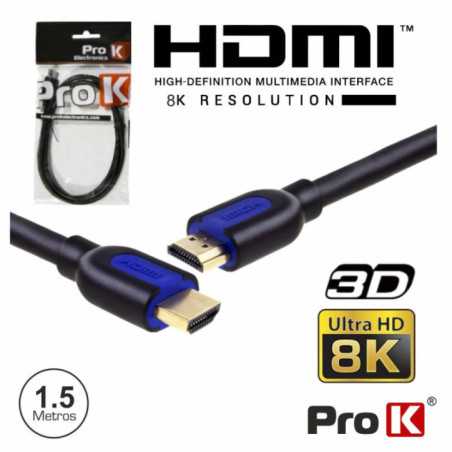 CABO HDMI DOURADO MACHO MACHO 21 8K PRETO 15M PROK