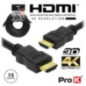 CABO HDMI DOURADO MACHO MACHO 20 4K PRETO 15M PROK